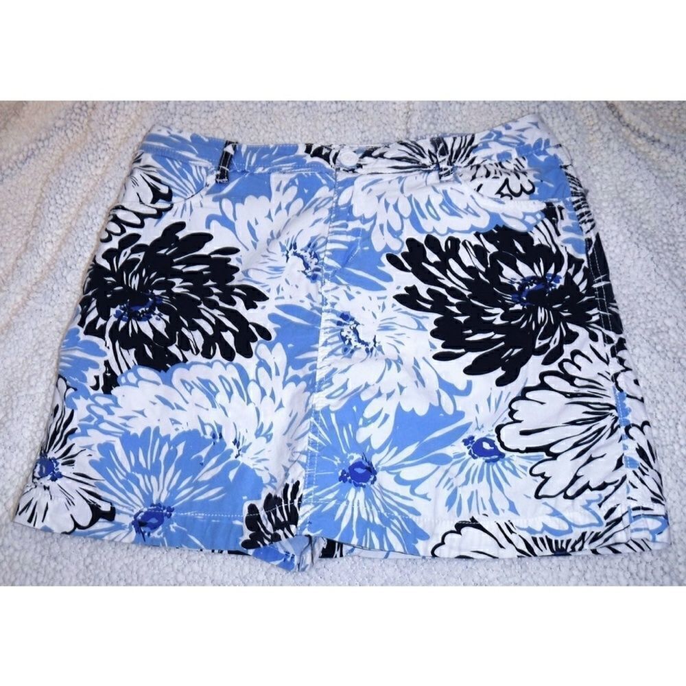 St Johns Bay Hawaiian blue floral miniskirt